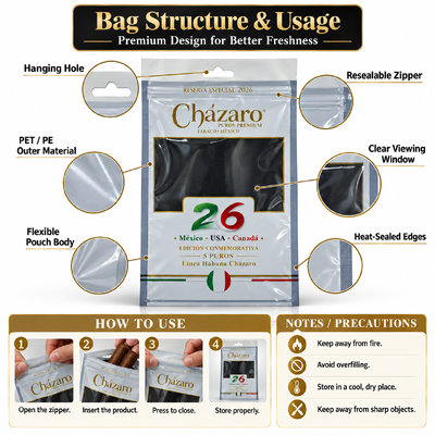 Sacchetti con cerniera in plastica idratante per sigari, umidificatore per sigari, contiene da 5 a 20 sigari, design con chiusura a zip, ideale per preservare freschezza e aroma