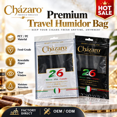 Sacchetti con cerniera in plastica idratante per sigari, umidificatore per sigari, contiene da 5 a 20 sigari, design con chiusura a zip, ideale per preservare freschezza e aroma