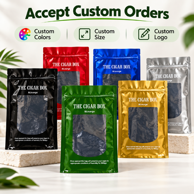 Humidity Sheet Inside Cigar Humidor Bags Cigar Moisturizing Plastic Zipper Bags Holds 5 to 20 Cigars Protection Against Drying And Damage