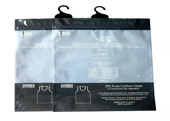 L'abbigliamento ha riciclato la borsa poli d'imballaggio di plastica con il gancio ed il gancio