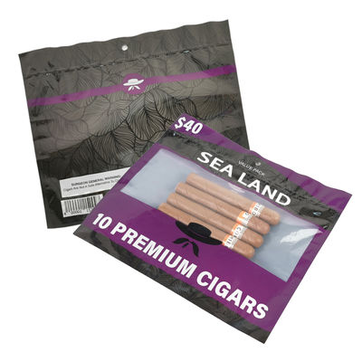 Confezionamento diretto in fabbrica Stampa 3 lati Sacchetto di tenuta Confezione alimentare Sacchetti in Mylar Buste per tabacco Sacchetti per sigari Personalizzati con cerniera