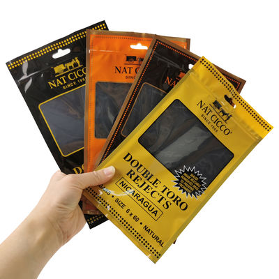 Buste in plastica per umidificatore per tabacco personalizzato, buste per umidificatore per sigari umidificati per 4-5 sigari con igrometro e divisore