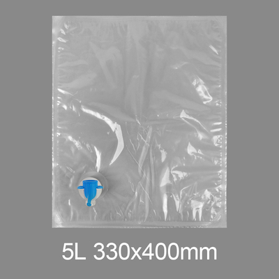 Sacchetto con rubinetto in plastica trasparente personalizzato BIB 3l 5l 10l 20l per acqua potabile, vino, succo di frutta, Bag in Box, dispenser con valvola a farfalla Vitop