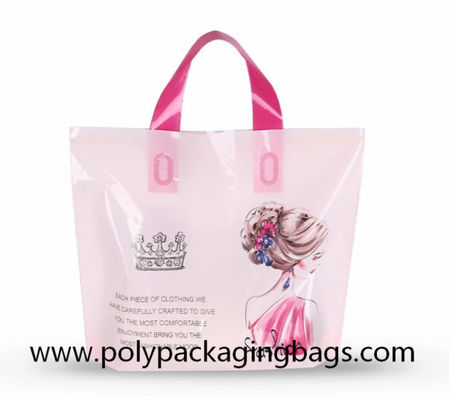 100 micron di sacchetti della spesa di plastica con le maniglie molli del ciclo